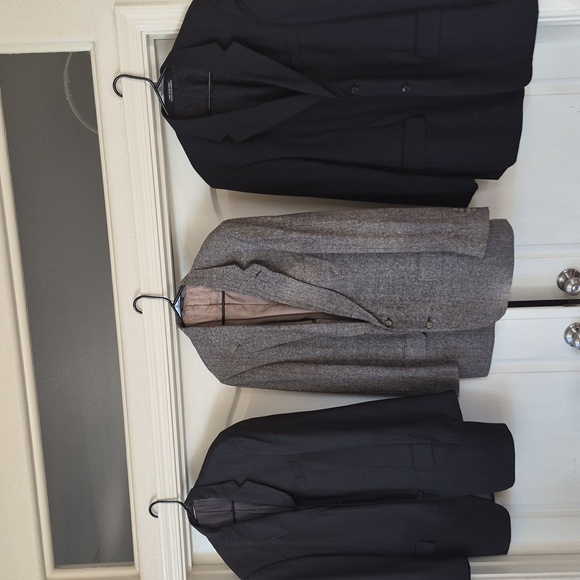 Bundle Of 3 -Men's Classic Blazer Set - Black Gray and Brown Sz 43 Long